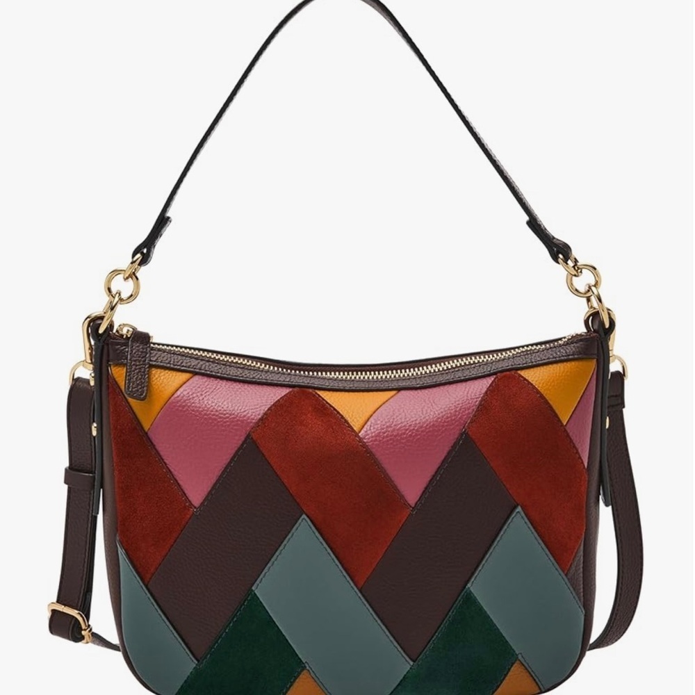 Fossil Multicolor Chevron Pattern Shoulder Bag New without Tag